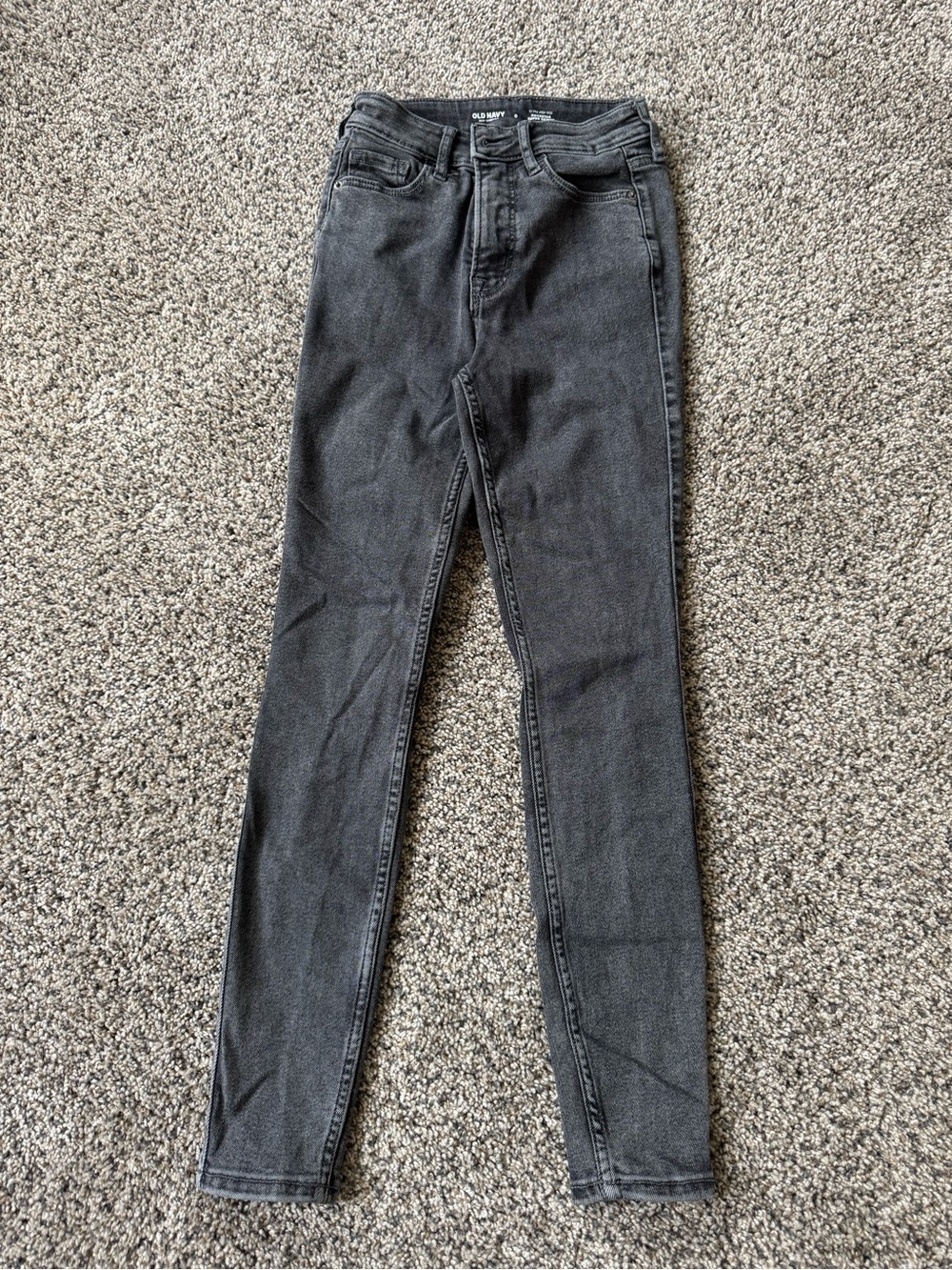 Old Navy Women's Grey Black Skinny Jeans - High Rise